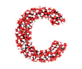 The letter C of the medications on a white background.