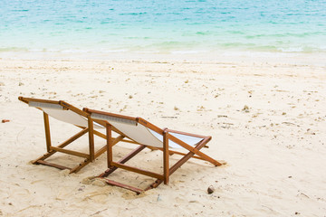 beach chair on the beach at Naka Noi Island, Phuket