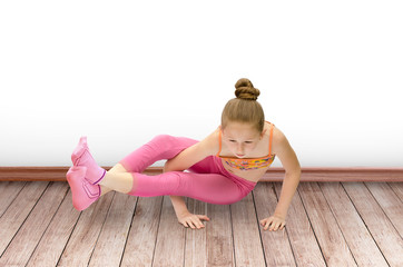  child the girl practices yoga