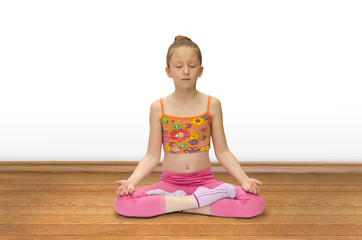 girl practices yoga