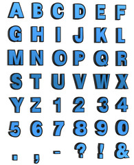 Blue 3D alphabet