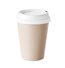 Vector coffee cup isolated on white background. Vector illustrat