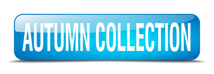 autumn collection blue square 3d realistic isolated web button