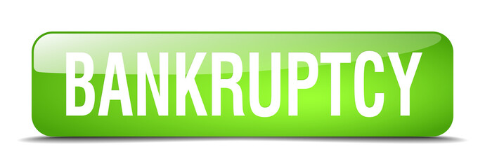 bankruptcy green square 3d realistic isolated web button