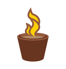 Hot coffee cup icon on white background. Element