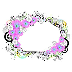Colorful floral frame