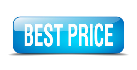 best price blue square 3d realistic isolated web button