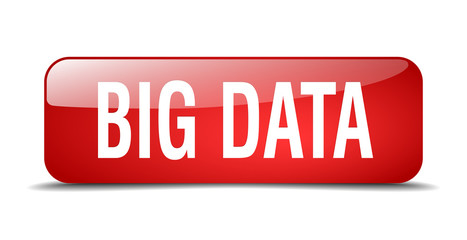 big data red square 3d realistic isolated web button