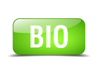 bio green square 3d realistic isolated web button