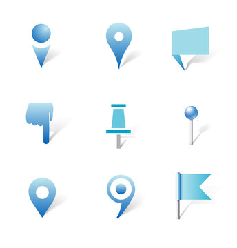 Location icons on white background. Web elements