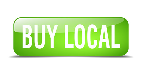 buy local green square 3d realistic isolated web button