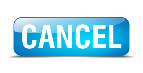cancel blue square 3d realistic isolated web button