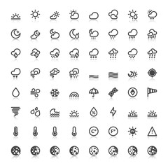 The Weather flat icons with reflection