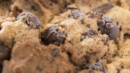macro american cookie with chocolate chip