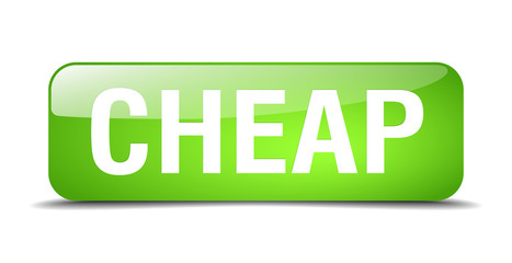 cheap green square 3d realistic isolated web button