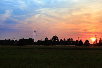 Zachód słońca nad polami. © Stanisław Błachowicz