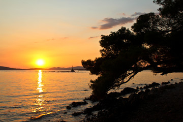 Fototapeta na wymiar Sunset on the Adriatic
