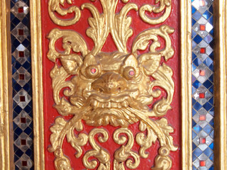 Thailand pattern on walls of buddhistic temple