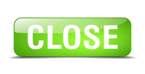 close green square 3d realistic isolated web button