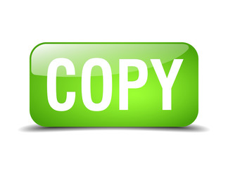 copy green square 3d realistic isolated web button