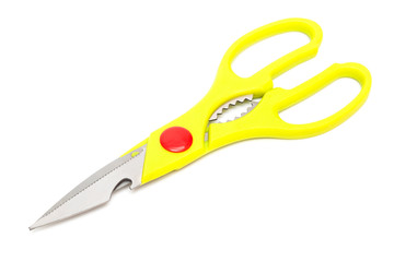 kitchen scissors on white background