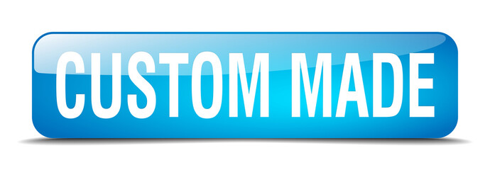 custom made blue square 3d realistic isolated web button