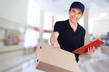 Delivering, Package, Messenger.