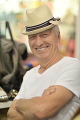 Mature man in hat