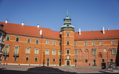 View of the Royal Castle of Warsaw from the Castle Square, Poland