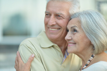 Beautiful elderly couple outdoor