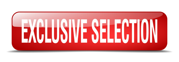 exclusive selection red square 3d realistic isolated web button