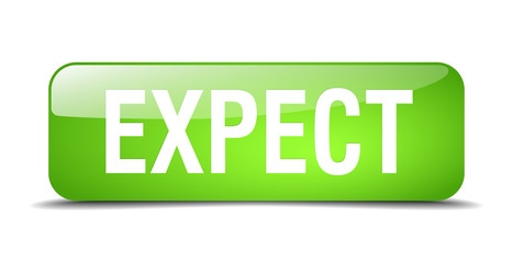 expect green square 3d realistic isolated web button