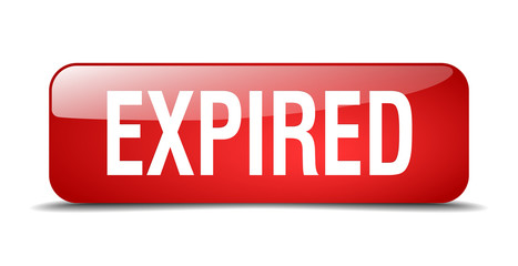 expired red square 3d realistic isolated web button