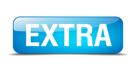 extra blue square 3d realistic isolated web button