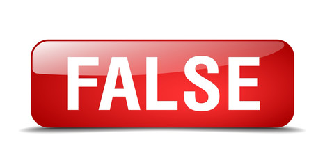 false red square 3d realistic isolated web button
