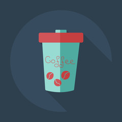Flat modern design with shadow icon coffee