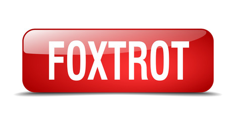 foxtrot red square 3d realistic isolated web button