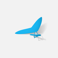 Paper clipped sticker: aircraft, glider