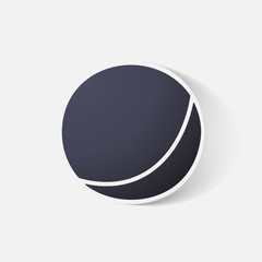 Paper clipped sticker: children's ball