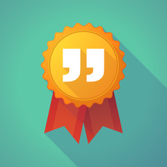 Long shadow badge icon with a quotes