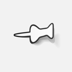 Paper clipped sticker: Pushpin