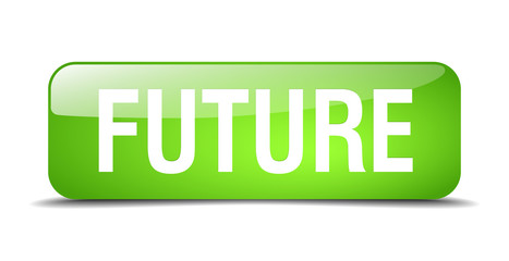 future green square 3d realistic isolated web button