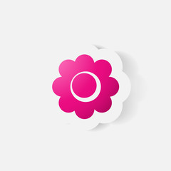 Realistic paper sticker: flowers. camomile