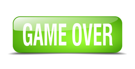 game over green square 3d realistic isolated web button