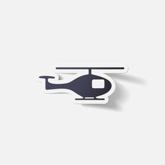 Paper clipped sticker: helicopter