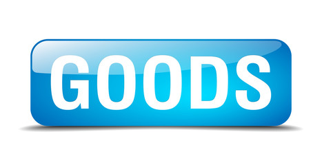 goods blue square 3d realistic isolated web button