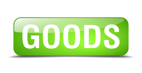 goods green square 3d realistic isolated web button