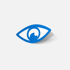 Paper clipped sticker: eye