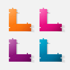 Paper clipped sticker: puzzle