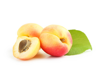 Fresh apricots isolated on a white